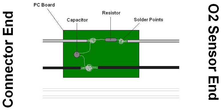 o2 sensor emulator  ELIMINATOR CHECK ENGINE LIGHT mini catalytic conv 45°